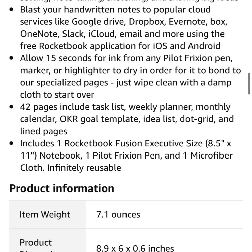 Rocket Book Fusion Reusable Notebook - Picture 7 of 7